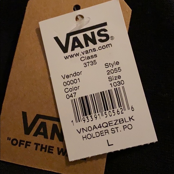 VANS HOLDER ST. PULLOVER HOODIE Men’s Black VN0A4QEZBLK - Picture 4 of 5